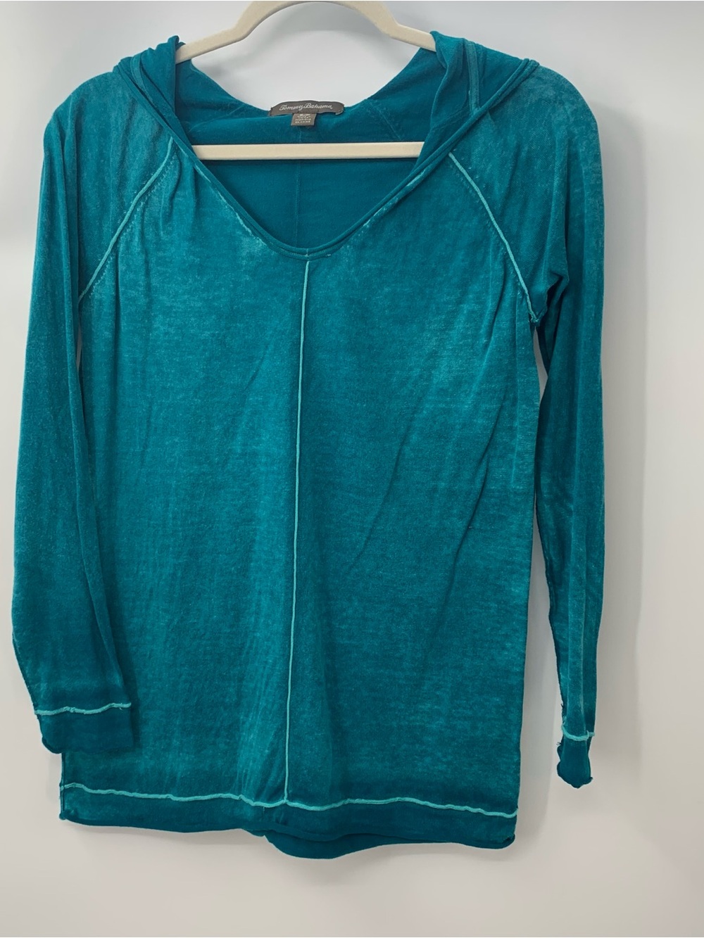 Tommy Bahama Women's Turquoise Hoddie Pullover Long Sleeve Sweater Size S/P